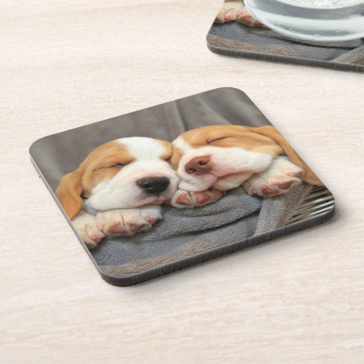 Slaperige Puppies Bier Onderzetter (Linkerzijde)