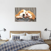 Slaperige Puppies Canvas Afdruk (Insitu (Slaapkamer))