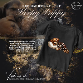 Slaperige Puppy Baby Fijne Jersey T-Shirt
