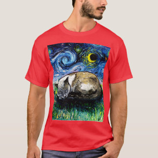 Slaperige Siamese kat nacht T-shirt