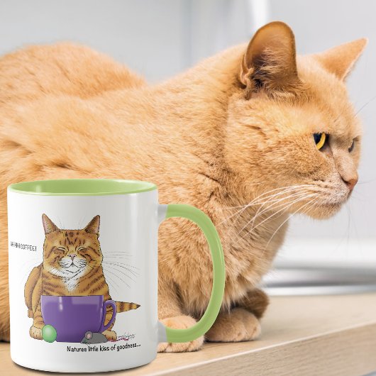 Slaperige Sinaaswortel Gember Kat Koffie Groen Paa Mok
