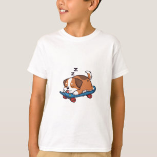 Slaperige Skateboard Puppies Kinderen T-shirt