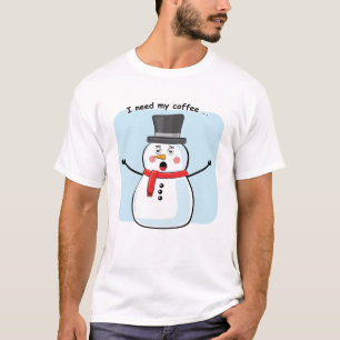 Slaperige Sneeuwman - Grappige Illustratie T-shirt