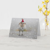 Slaperige Strandlopers Kerst Kaart (Gele Bloem)