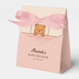 Slaperige teddybeer licht roze Baby shower Bedankdoosjes