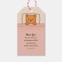 Slaperige teddybeer licht roze Baby shower