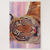 Slaperige tijger bij zonsondergang, grote kat legpuzzel (Verticaal)