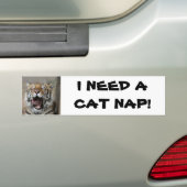 Slaperige Tijger Bumpersticker (Op auto)