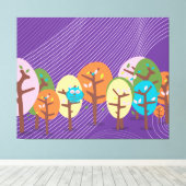 Slaperige Uil Canvas Afdruk (Insitu (Houten vloer))