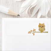 Slaperige Uil in Tree Label (Insitu)