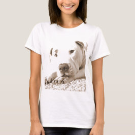 slaperige vriendelijke witte pitbull haat daad nie t-shirt