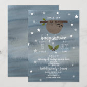 Slaperige Waterverf Stars Baby shower Kaart (Voorkant / Achterkant)