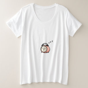 Slaperige Wekker Cartoon – Nog Niet Wakker Grote Maat T-shirt