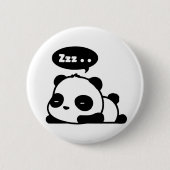 slaperige witte backgroud van de pandaknoop ronde button 5,7 cm (Voorkant)