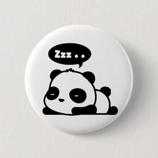 slaperige witte backgroud van de pandaknoop ronde button 5,7 cm (Voorkant)