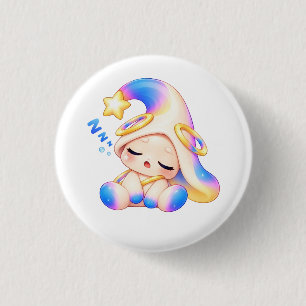 Slaperige ZZZ Pastel Knop - Knuffige Woon Pin Ronde Button 3,2 Cm