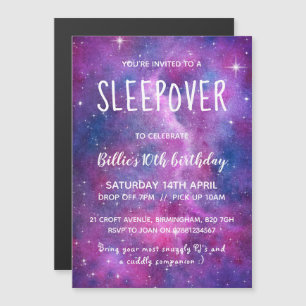 Slaperij-Waterverf Galaxy en sterren Magnetische Uitnodiging