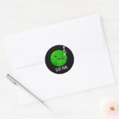Slapertje Funny Slapende erwt Pun Dark BG Ronde Sticker (Envelop)