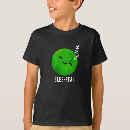 Slapertje Funny Slapende erwt Pun Dark BG T-shirt (Voorkant)