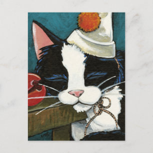 Slapertje Tuxedo Cat Clown Briefkaart