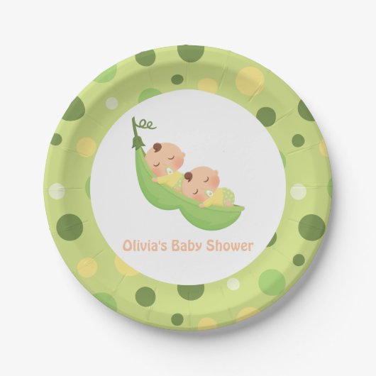 Slaperwten in een Bord met twee Baby showers peul (Voorkant)