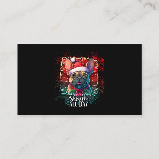 Slapes de hele dag grappige Franse kerstfeestdagen Visitekaartje (Voorkant)