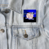 Slapes Lijst van de Sinterklaas Vierkante Button 5,1 Cm (In situ)