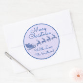 Slapigh Santa Deer Blue Paars Ronde Sticker (Envelop)