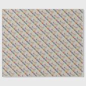 Slapje en kleurrijke bomen van de kerstman cadeaupapier (Vlak)