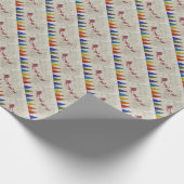 Slapje en kleurrijke bomen van de kerstman cadeaupapier (Hoek)