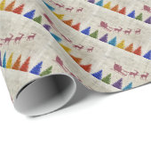 Slapje en kleurrijke bomen van de kerstman cadeaupapier (Rol Hoek)