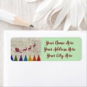 Slapje en kleurrijke bomen van de kerstman etiket (Insitu)