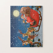 Slapje en rendier van de kerstman legpuzzel (Verticaal)