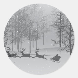 Slapje van de kerstman in een winterland ronde sticker