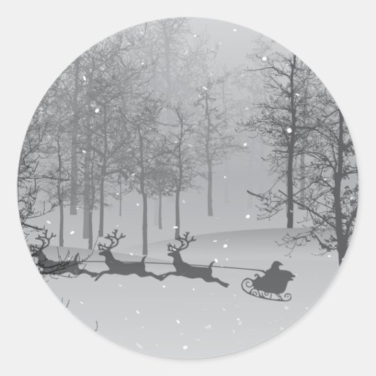 Slapje van de kerstman in een winterland ronde sticker (Voorkant)