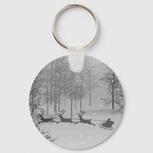 Slapje van de kerstman in een winterland sleutelhanger