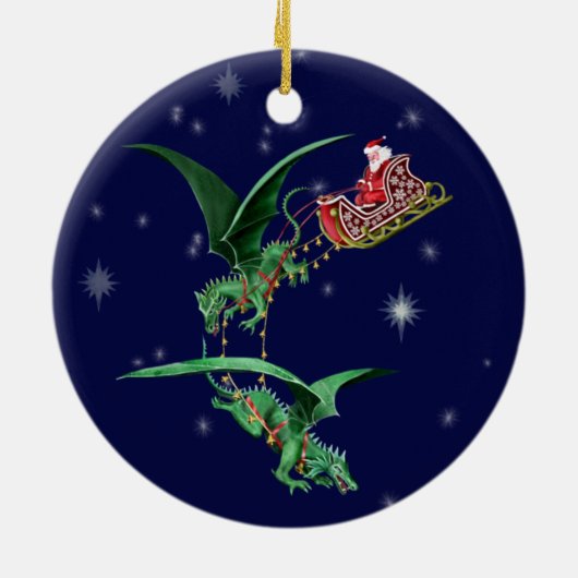 Slapje van de kerstman met Dragons Keramisch Ornament (Achterkant)