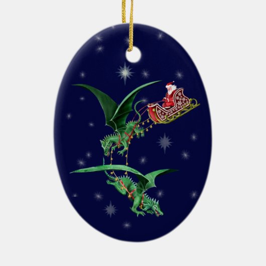 Slapje van de kerstman met Dragons Keramisch Ornament (Achterkant)