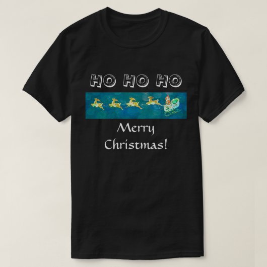 Slapje van de kerstman op zwart t-shirt (Design voorkant)