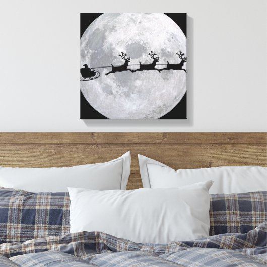 Slapje van de kerstman voor de maan canvas afdruk (Insitu (Slaapkamer))