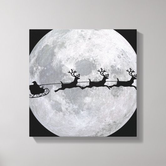 Slapje van de kerstman voor de maan canvas afdruk (Voorkant)