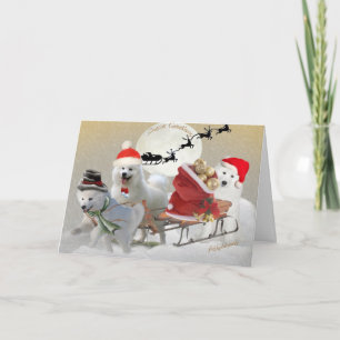 Slapkaarten voor Samoyed Friends Feestdagen Kaart