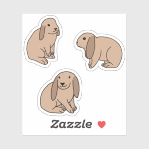 Slappe oorkonijnen sticker