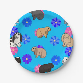 Slappe oren konijnen papieren bordje