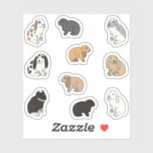 Slappe oren konijnen sticker (Vel)