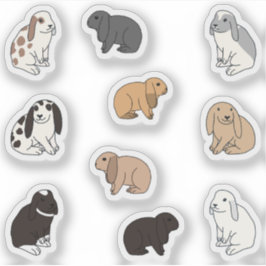 Slappe oren konijnen sticker