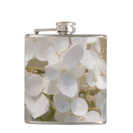 slappe, witte bloemen heupfles