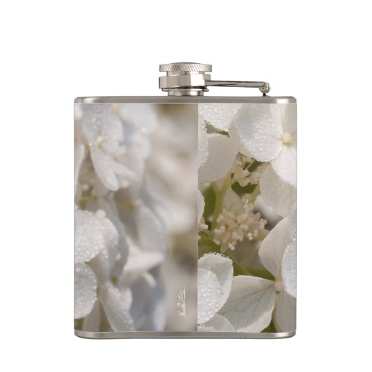 slappe, witte bloemen heupfles (Achterkant)