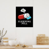 Slappil Funny Medicine Pun Dark BG Poster (Keuken)