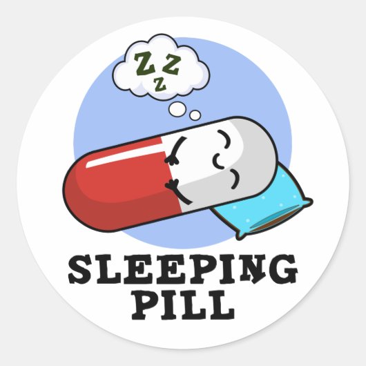 Slappil Funny Medicine Pun Ronde Sticker (Voorkant)